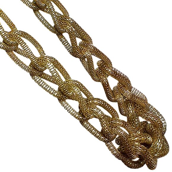 Vintage Graziano CN Gold-Tone Braided Statement Necklace Italy - Picture 5 of 7